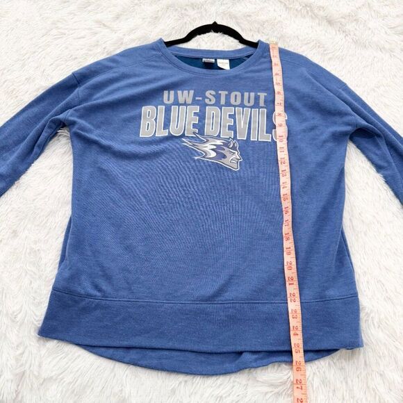 Unisex Wisconsin-Stout Blue Devils Stacked Sweatshirt In Blue Size Large - Picture 4 of 6